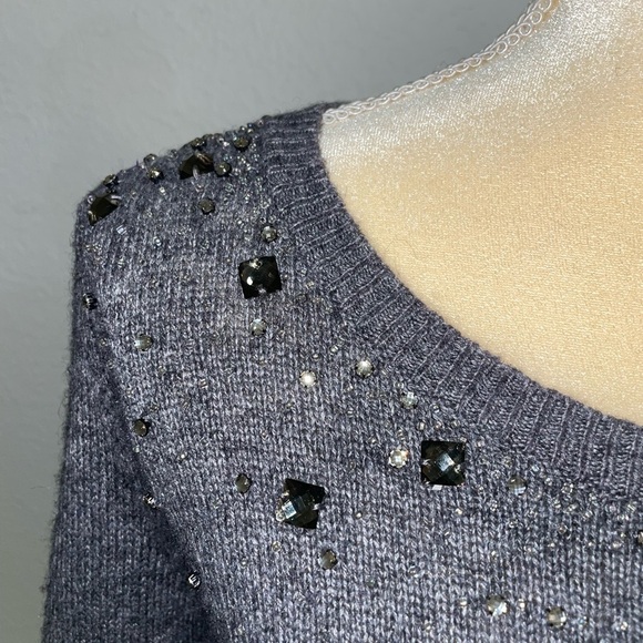 Grey Beaded Sweater - Picture 3 of 3